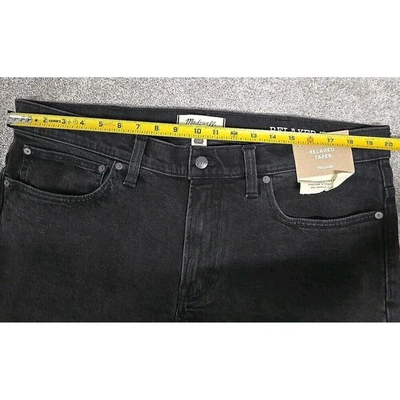 Madewell Relaxed Taper Jeans Flex Denim Black Men’s Size 38x30 NWT READ - Picture 6 of 8